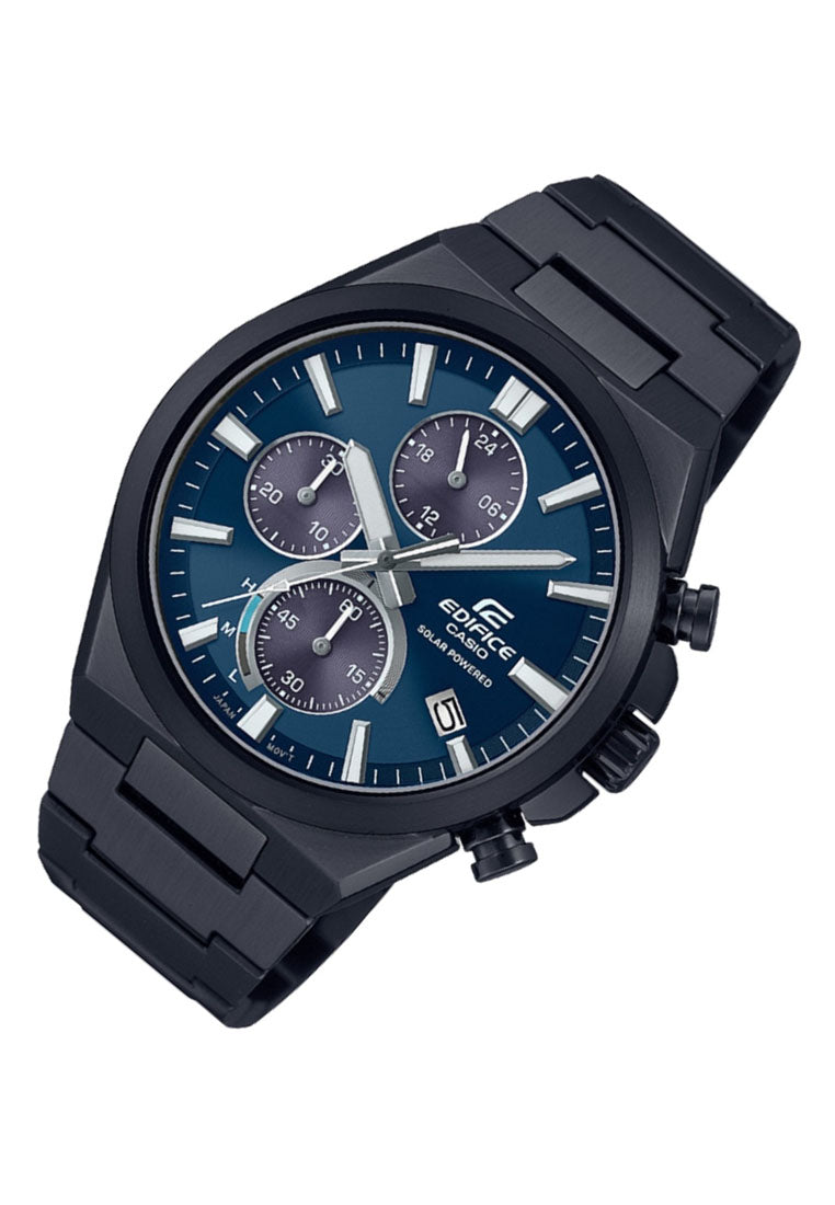 Casio EQS-950DC-2A Solar Powered Chronograph Stainless Steel Strap Watch for Men-Watch Portal Philippines