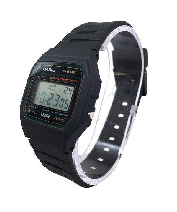 Casio F-91W-3DG Black Resin Strap Watch for Men and Women-Watch Portal Philippines