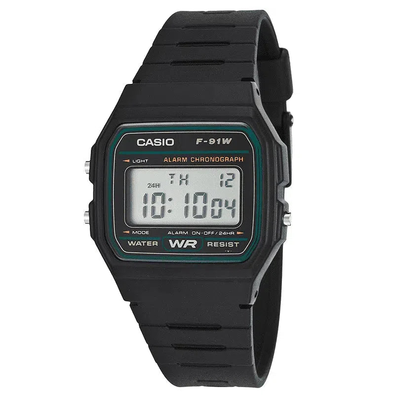 Casio F-91W-3DG Black Resin Strap Watch for Men and Women-Watch Portal Philippines