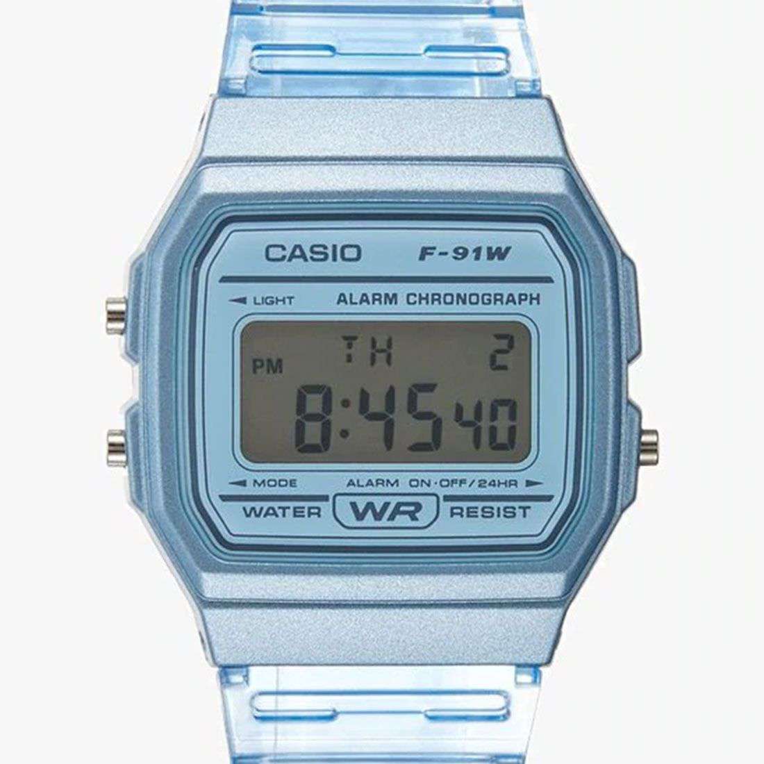 Casio F-91WS-2DF Blue Resin Transparent Strap Watch for Women-Watch Portal Philippines