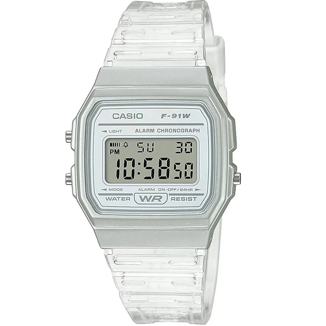 Casio F-91WS-7DF Resin Transparent Strap Watch for Women-Watch Portal Philippines