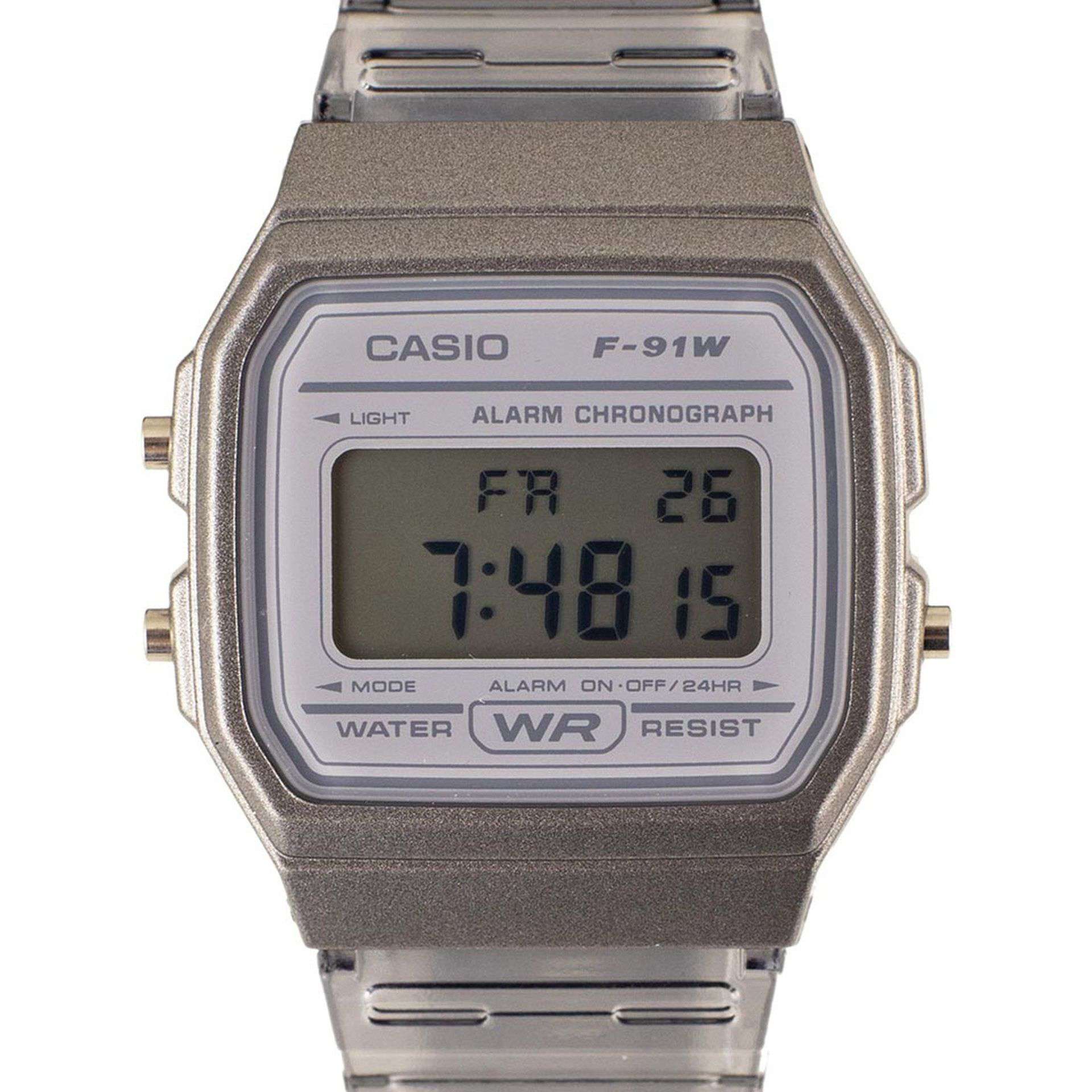 Casio F-91WS-8DF Grey Resin Transparent Strap Watch for Women-Watch Portal Philippines