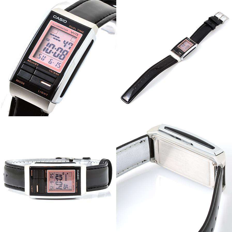 Casio Futurist LA-201WBL-1A Black Leather Strap for Women-Watch Portal Philippines