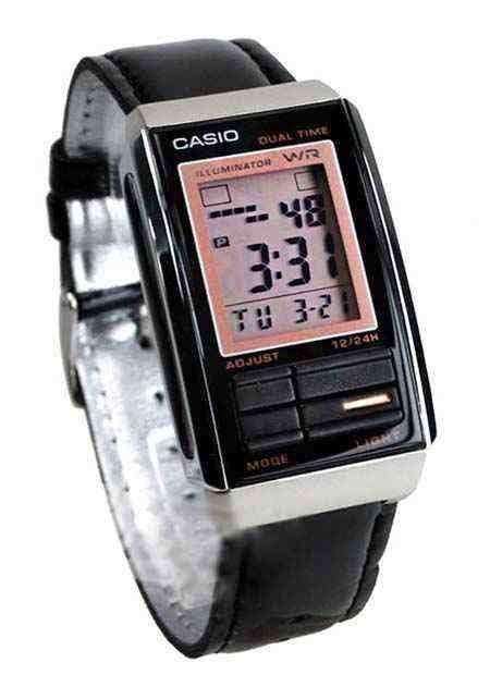 Casio Futurist LA-201WBL-1A Black Leather Strap for Women-Watch Portal Philippines