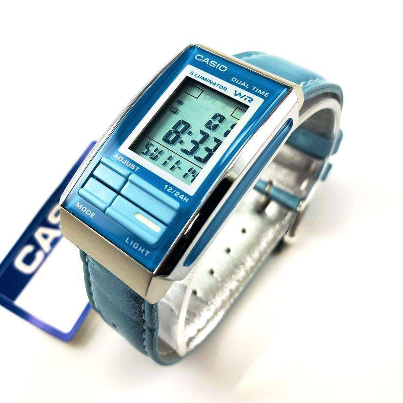 Casio Futurist LA-201WBL-2A Blue Leather Strap Watch for Women-Watch Portal Philippines