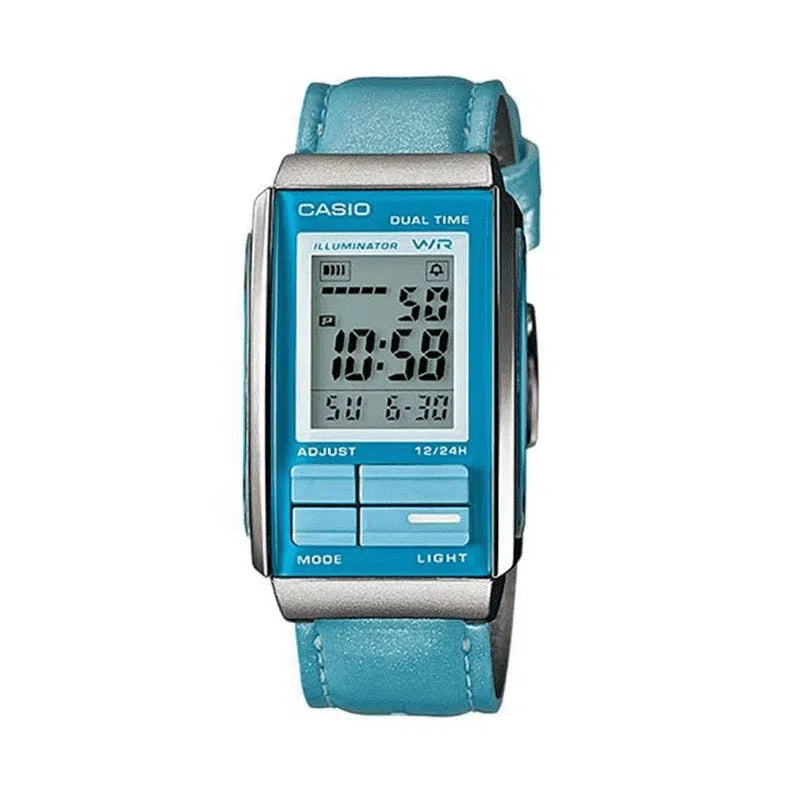 Casio Futurist LA-201WBL-2A Blue Leather Strap Watch for Women-Watch Portal Philippines