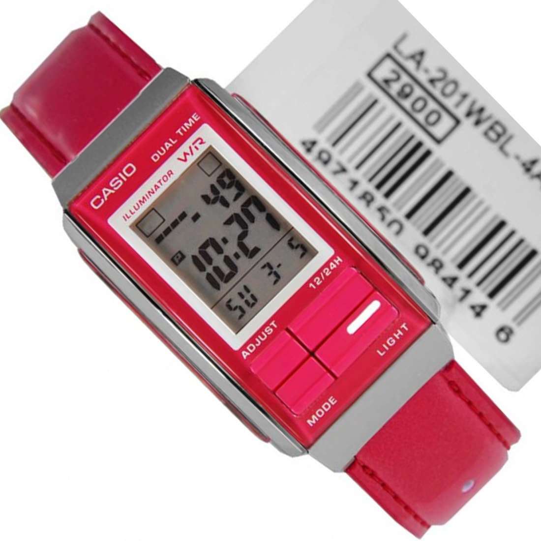 Casio Futurist LA-201WBL-4A Pink Leather Strap for Women-Watch Portal Philippines