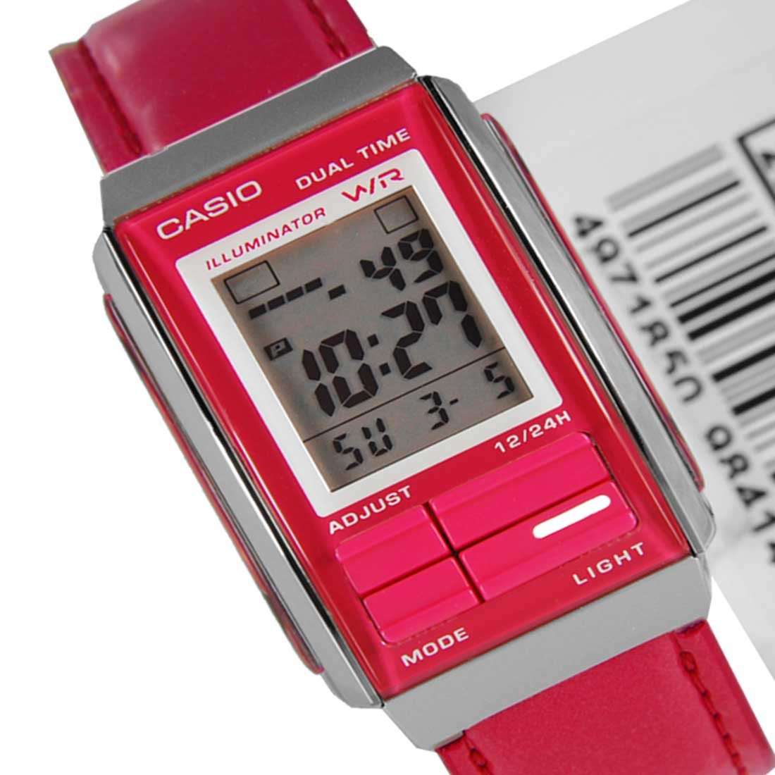 Casio Futurist LA-201WBL-4A Pink Leather Strap for Women-Watch Portal Philippines