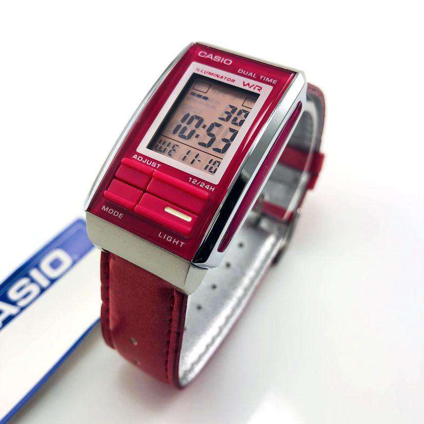 Casio Futurist LA-201WBL-4A Pink Leather Strap for Women-Watch Portal Philippines