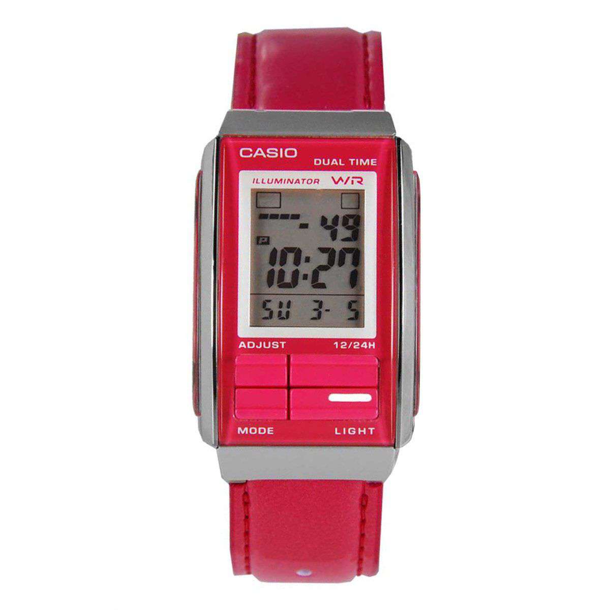 Casio Futurist LA-201WBL-4A Pink Leather Strap for Women-Watch Portal Philippines