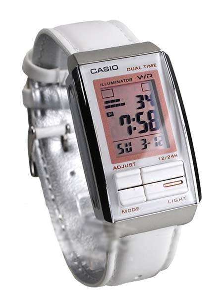 Casio Futurist LA-201WBL-7A White Leather Strap for Women-Watch Portal Philippines