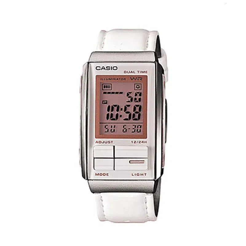 Casio Futurist LA-201WBL-7A White Leather Strap for Women-Watch Portal Philippines
