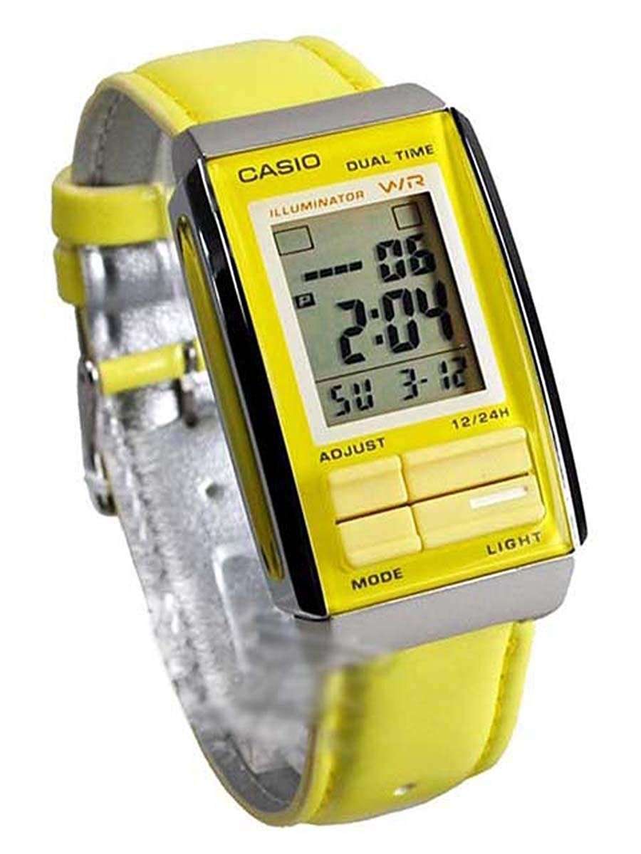 Casio Futurist LA-201WBL-9A Yellow Leather Strap for Women-Watch Portal Philippines