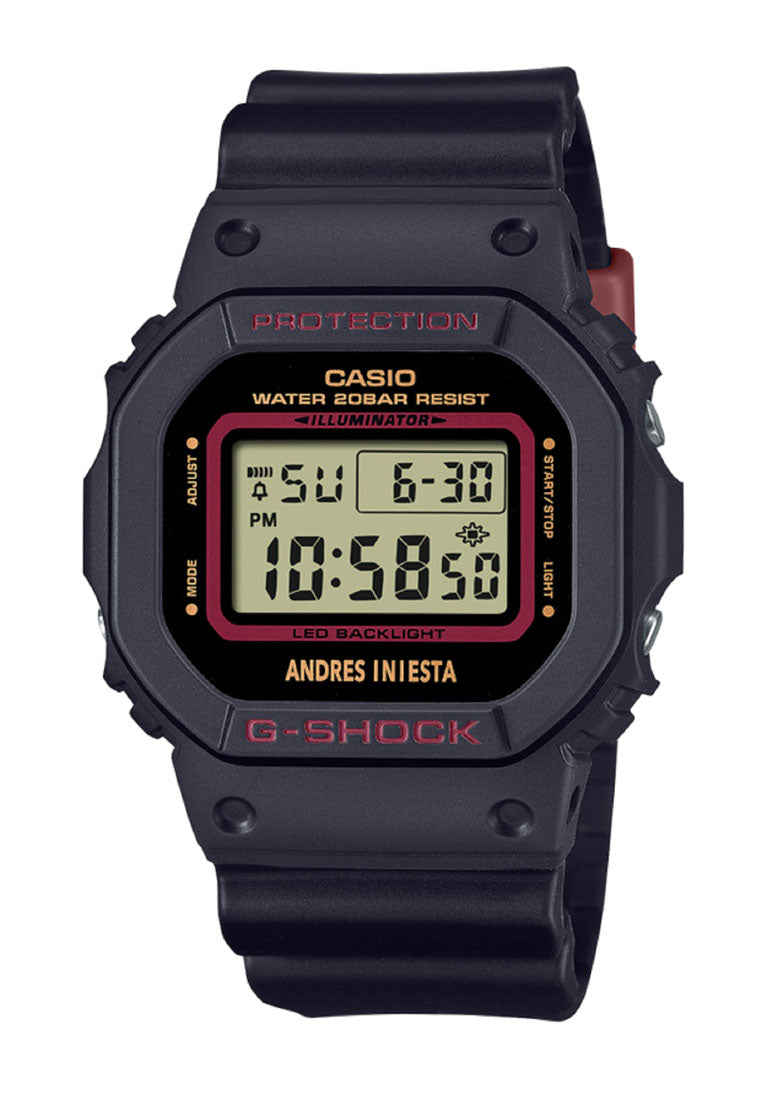 Casio G-shock Andres Iniesta DW-5600AI-1DR Digital Rubber Strap Watch for Men-Watch Portal Philippines