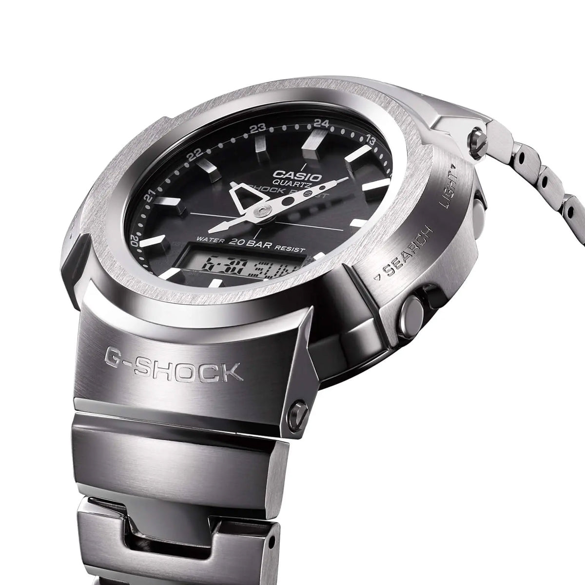 Casio G-shock AWM-500D-1A Solar Digital Analog Stainless Steel Strap Watch For Men-Watch Portal Philippines