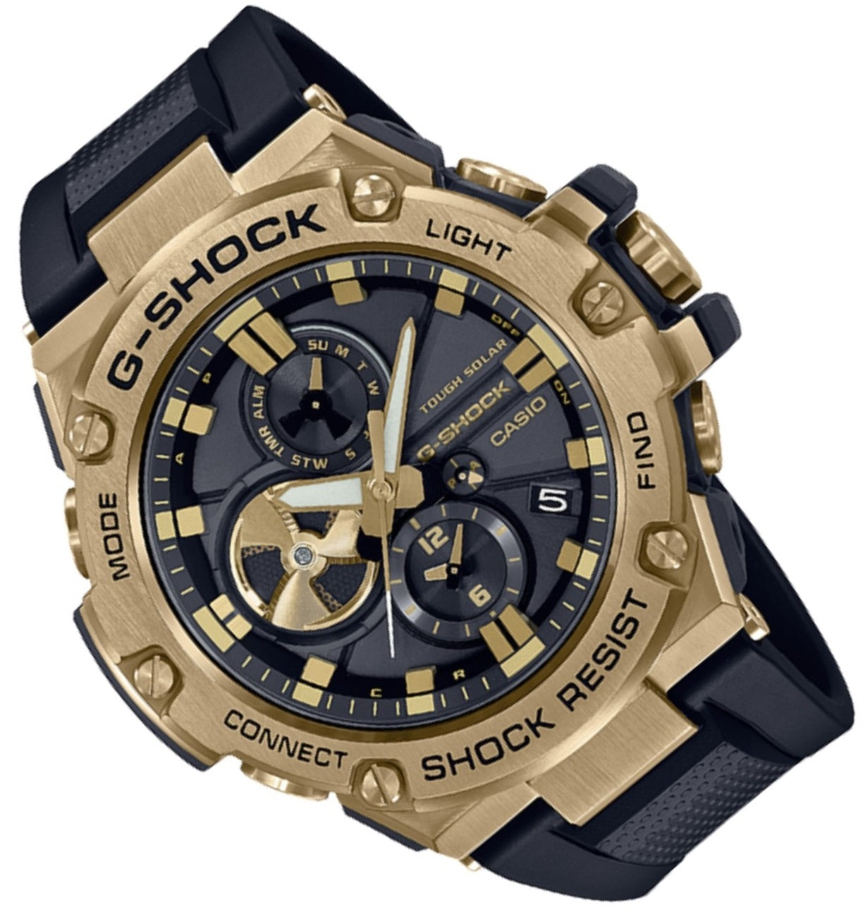 Casio G-shock G-steel GST-B100GB-1A9 Solar Digital Analog Rubber Strap Watch-Watch Portal Philippines