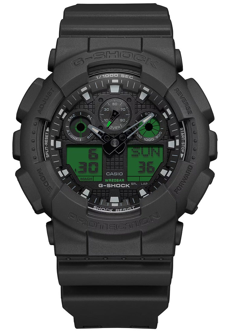 Casio G-shock GA-100BEG-1ADR Rubber Strap Digital Analog Watch for Men-Watch Portal Philippines