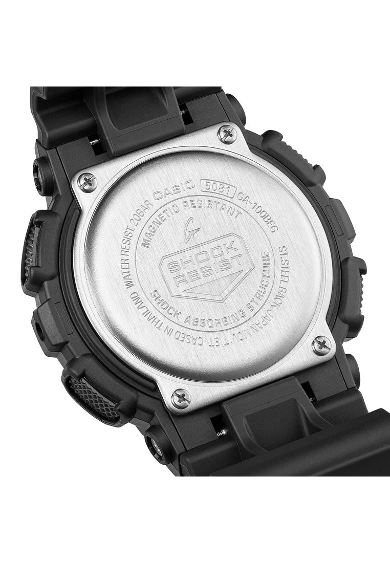 Casio G-shock GA-100BEG-1ADR Rubber Strap Digital Analog Watch for Men-Watch Portal Philippines