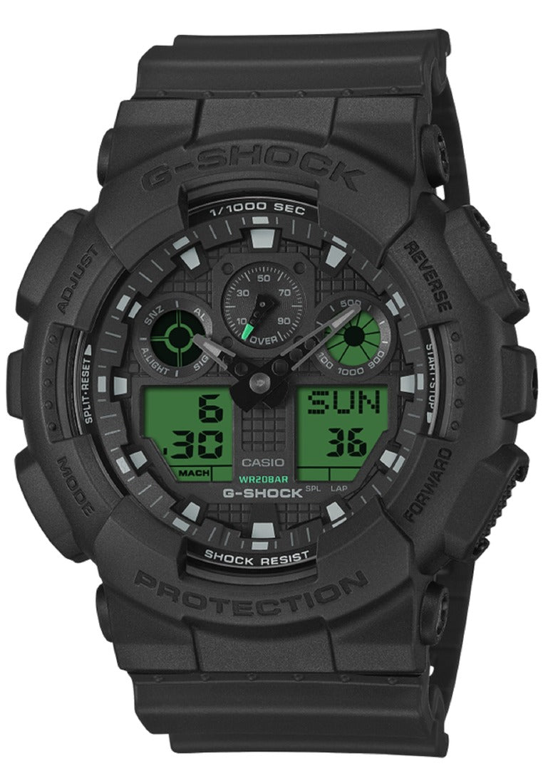 Casio G-shock GA-100BEG-1ADR Rubber Strap Digital Analog Watch for Men-Watch Portal Philippines