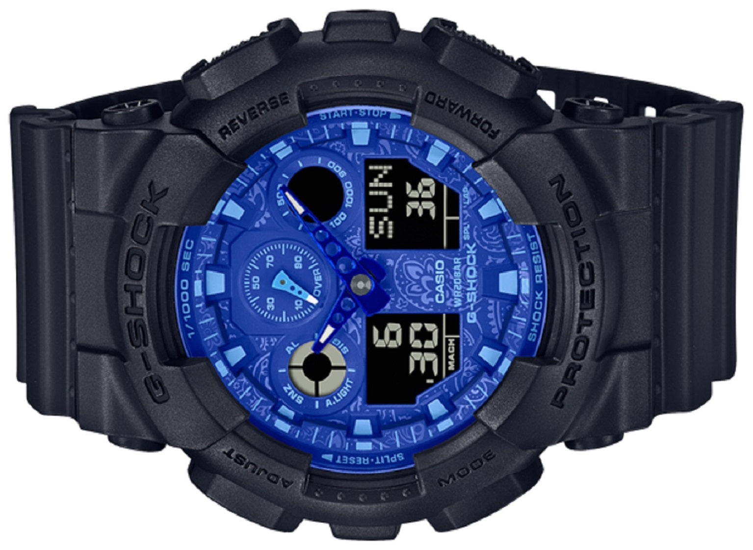 Casio G-shock GA-100BP-1A Digital Analog Rubber Strap Watch For Men-Watch Portal Philippines