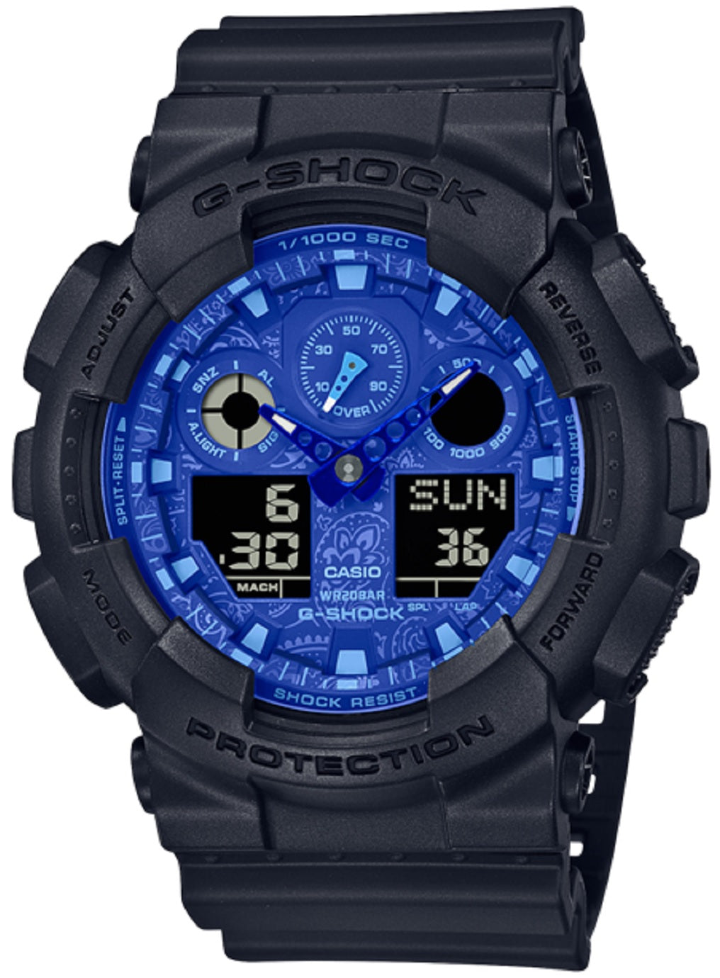 Casio G-shock GA-100BP-1A Digital Analog Rubber Strap Watch For Men-Watch Portal Philippines