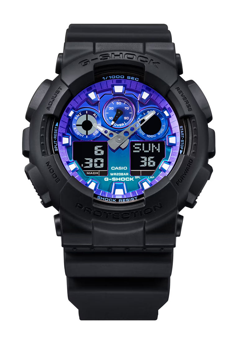 Casio G-shock GA-100FL-1A Digital Analog Rubber Strap Watch for Men-Watch Portal Philippines