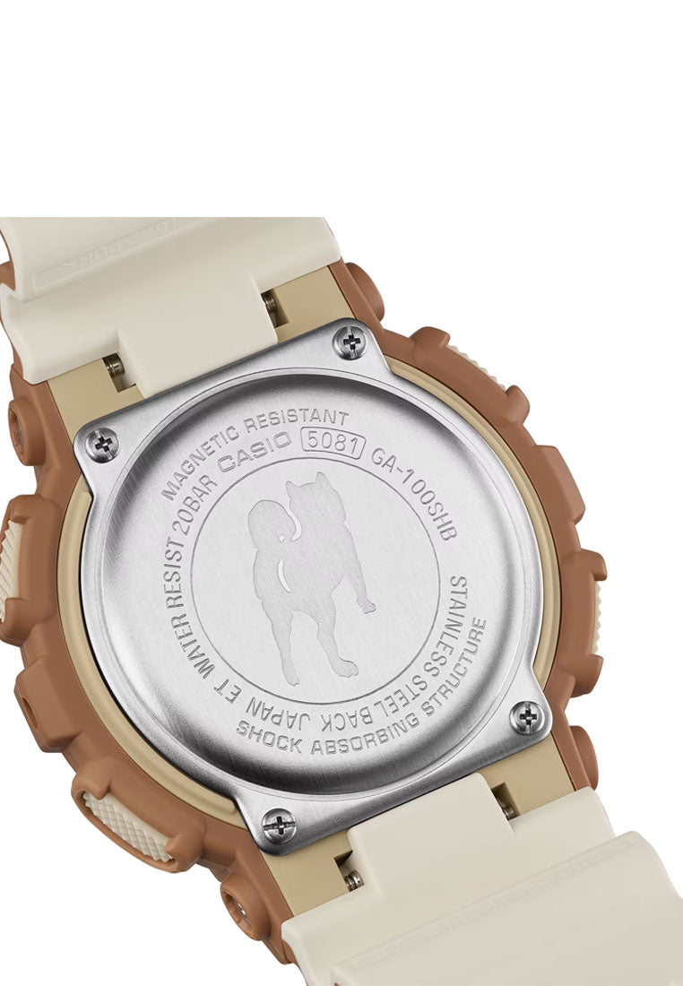 Casio G-shock GA-100SHB-5A "Sesame Aka-Shiba Inu" Digital Analog Rubber Strap Watch For Men-Watch Portal Philippines