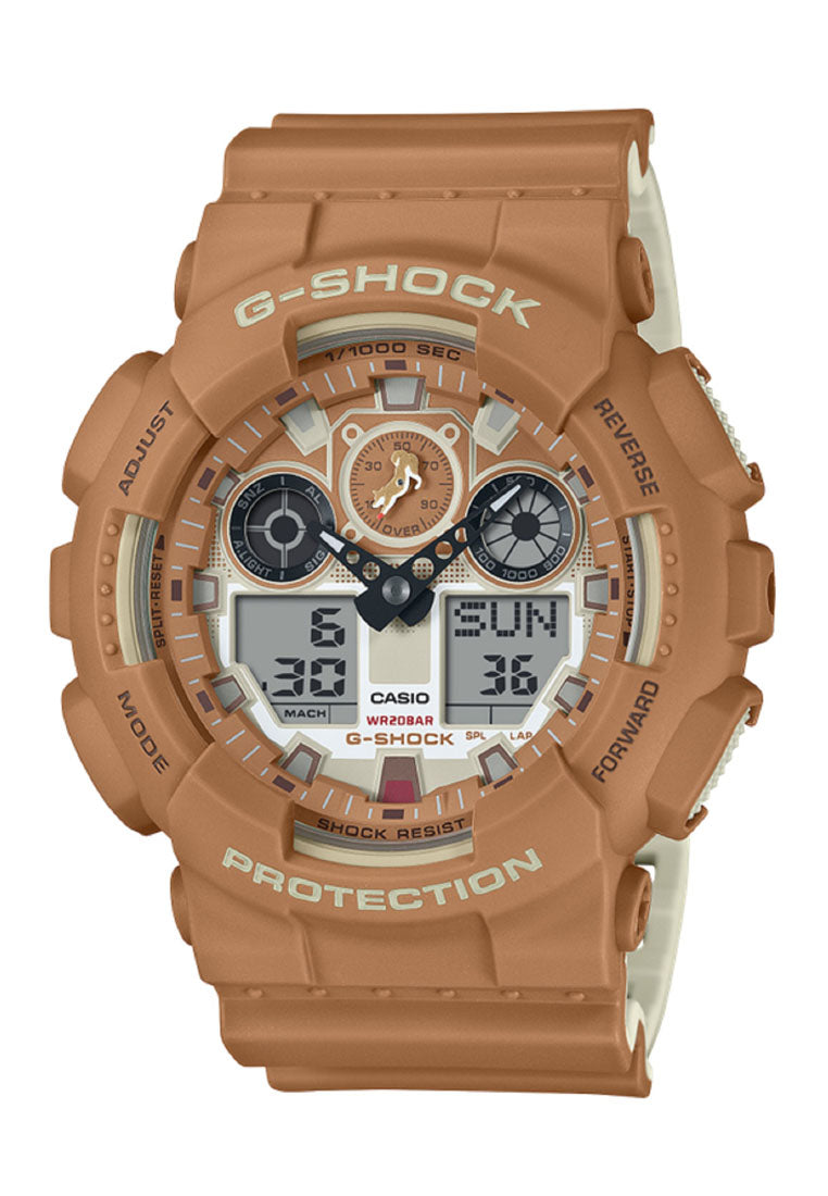 Casio G-shock GA-100SHB-5A "Sesame Aka-Shiba Inu" Digital Analog Rubber Strap Watch For Men-Watch Portal Philippines