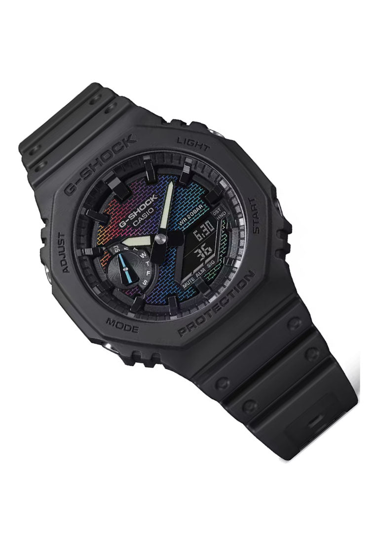 Casio G-shock GA-2100RW-1A "Rainbow Brick Wall Series" Digital Analog Rubber Strap Watch for Men-Watch Portal Philippines