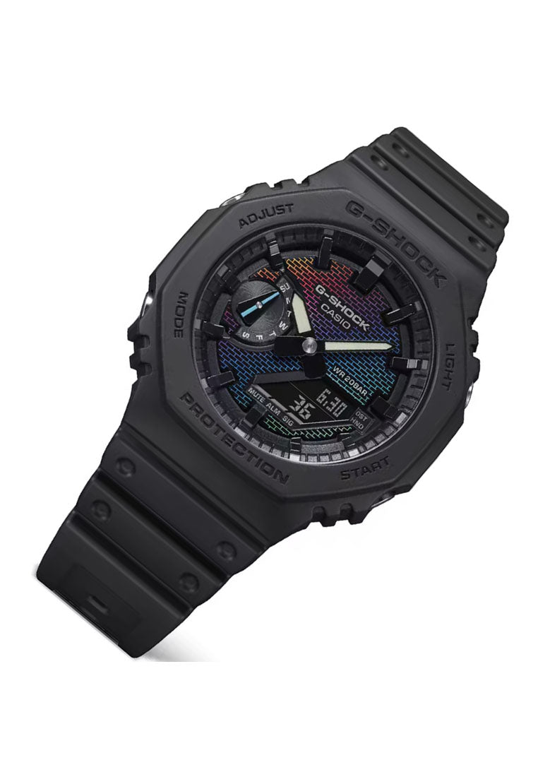 Casio G-shock GA-2100RW-1A "Rainbow Brick Wall Series" Digital Analog Rubber Strap Watch for Men-Watch Portal Philippines