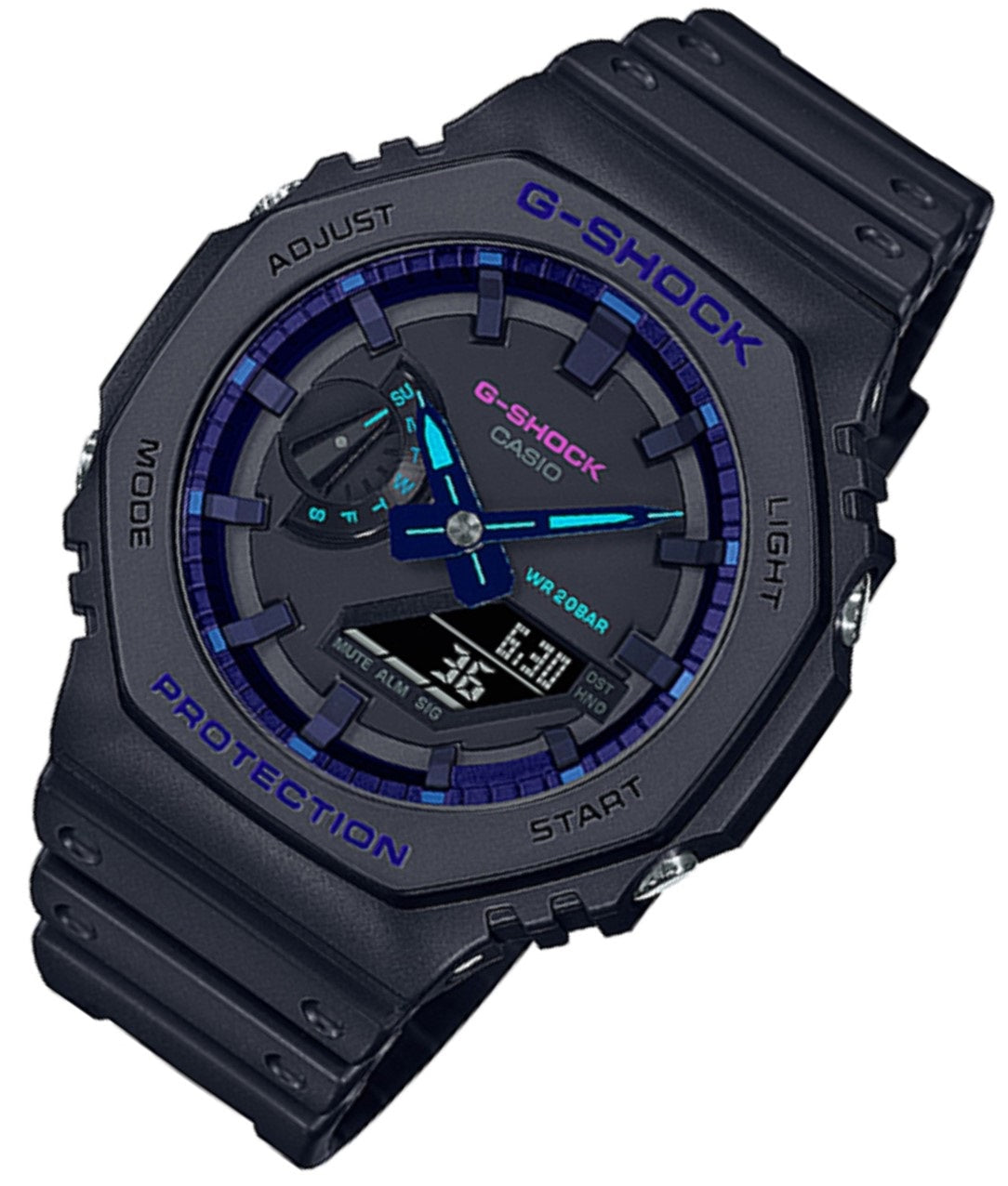 Casio G-shock GA-2100VB-1A Digital Analog Rubber Strap Watch For Men-Watch Portal Philippines