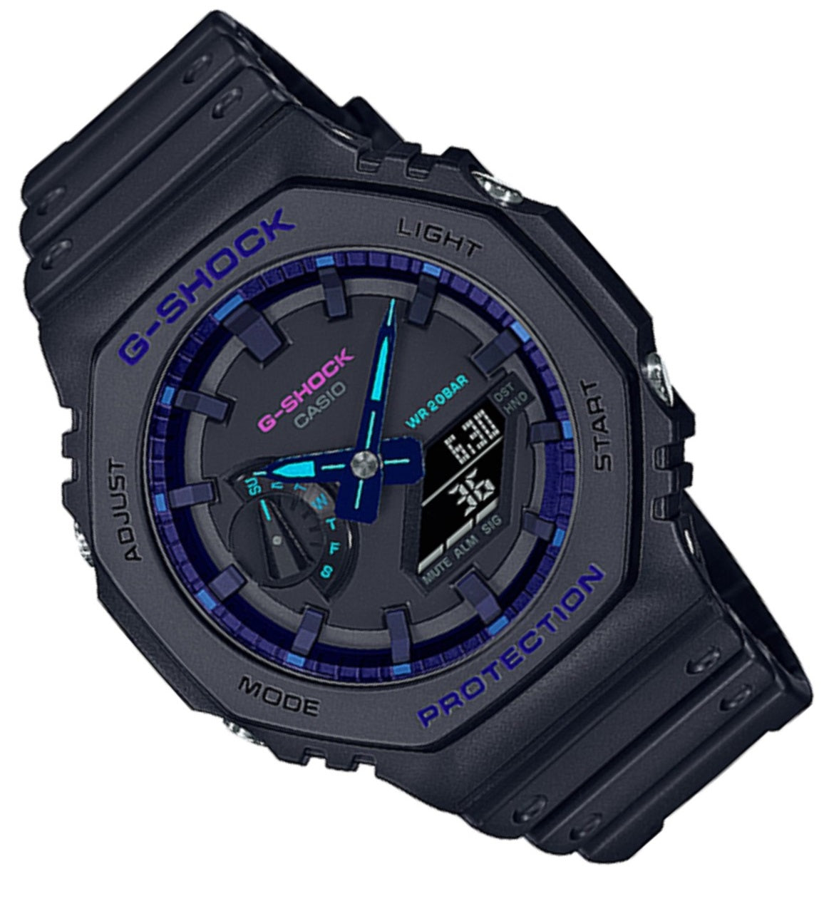 Casio G-shock GA-2100VB-1A Digital Analog Rubber Strap Watch For Men-Watch Portal Philippines