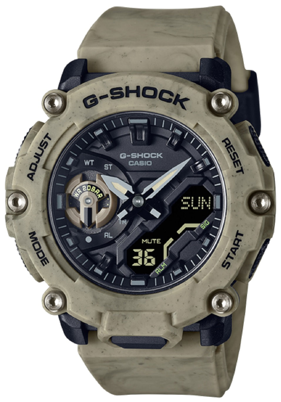 Casio G-shock GA-2200SL-5A Digital Analog Rubber Strap Watch For Men-Watch Portal Philippines