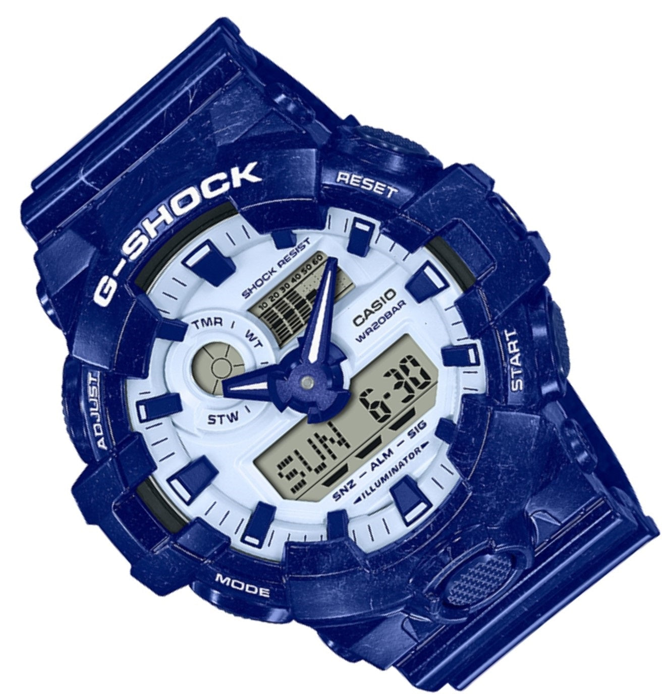 Casio G-shock GA-700BWP-2A Digital Analog Rubber Strap Watch For Men-Watch Portal Philippines