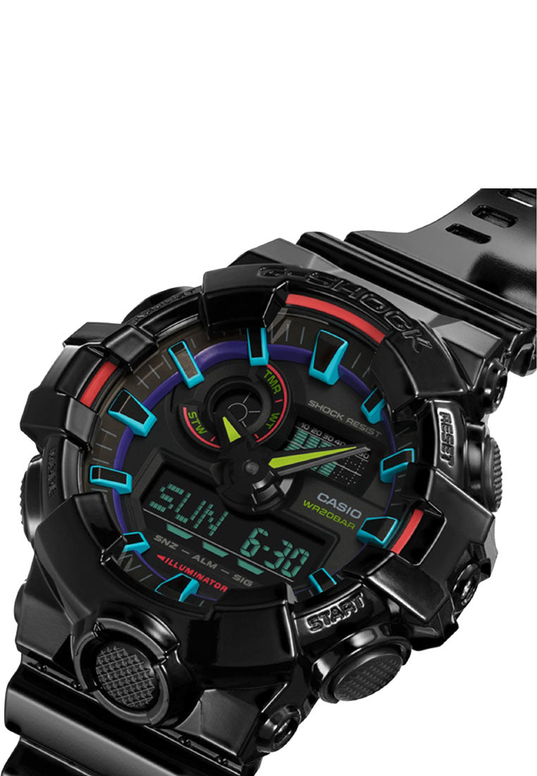 Casio G-shock GA-700RGB-1A Digital Analog Rubber Strap Watch For Men-Watch Portal Philippines