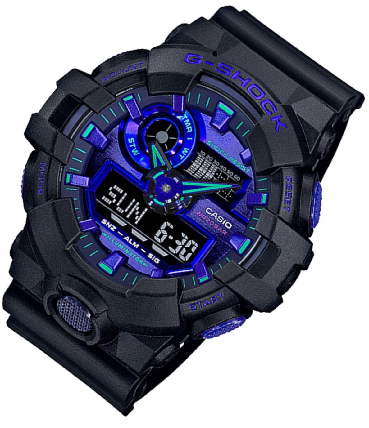 Casio G-shock GA-700VB-1A Digital Analog Rubber Strap Watch For Men-Watch Portal Philippines