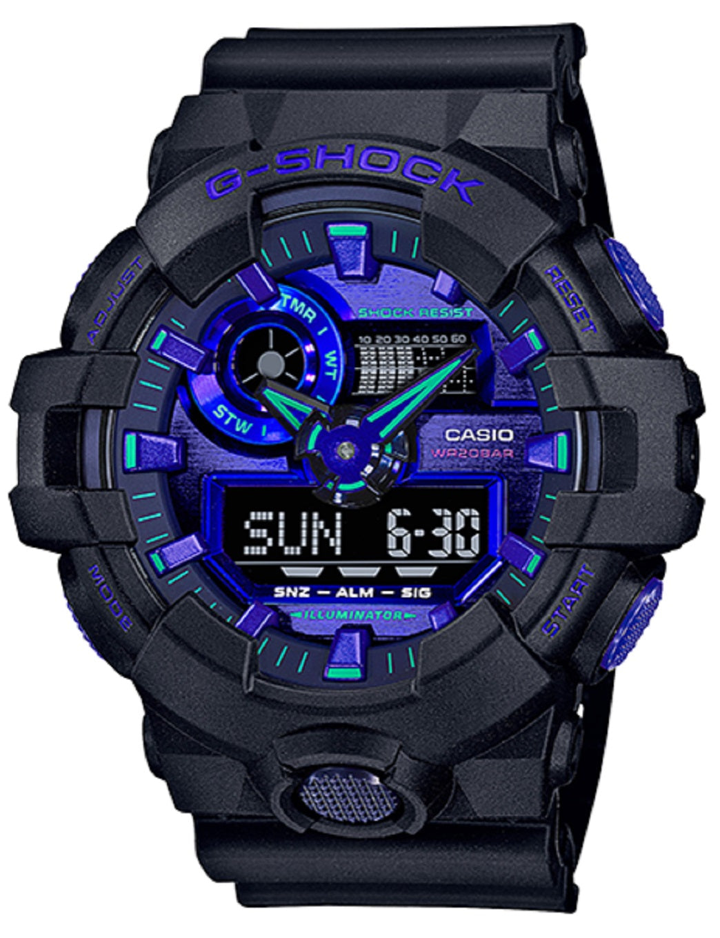 Casio G-shock GA-700VB-1A Digital Analog Rubber Strap Watch For Men-Watch Portal Philippines