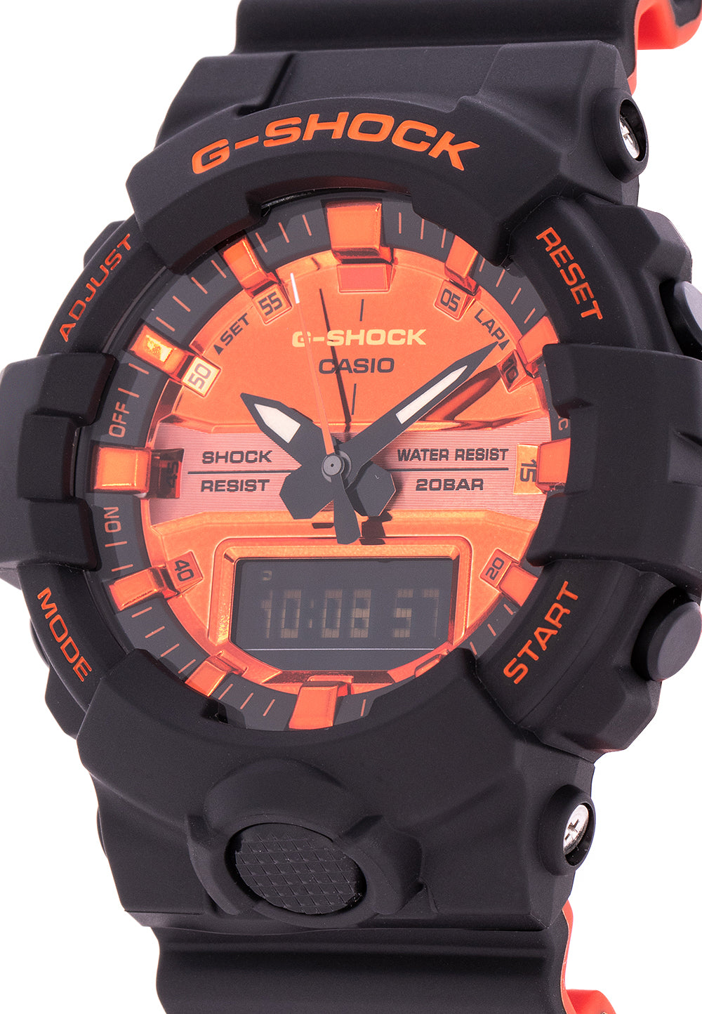 Casio G-shock GA-800BR-1A Digital Analog Rubber Strap Watch For Men-Watch Portal Philippines