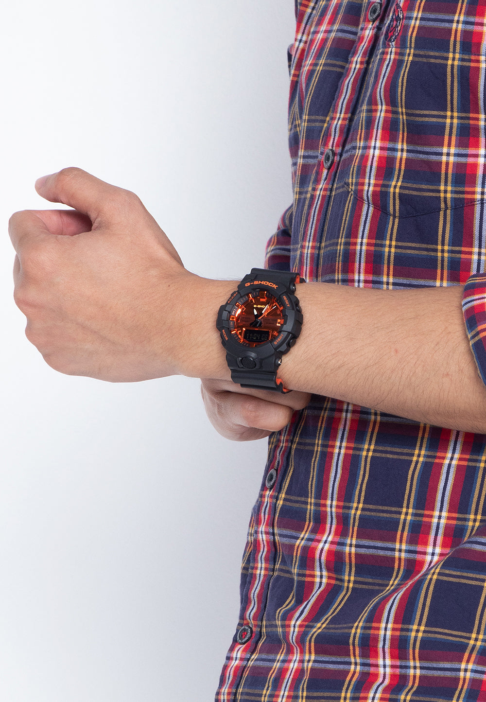 Casio G-shock GA-800BR-1A Digital Analog Rubber Strap Watch For Men-Watch Portal Philippines