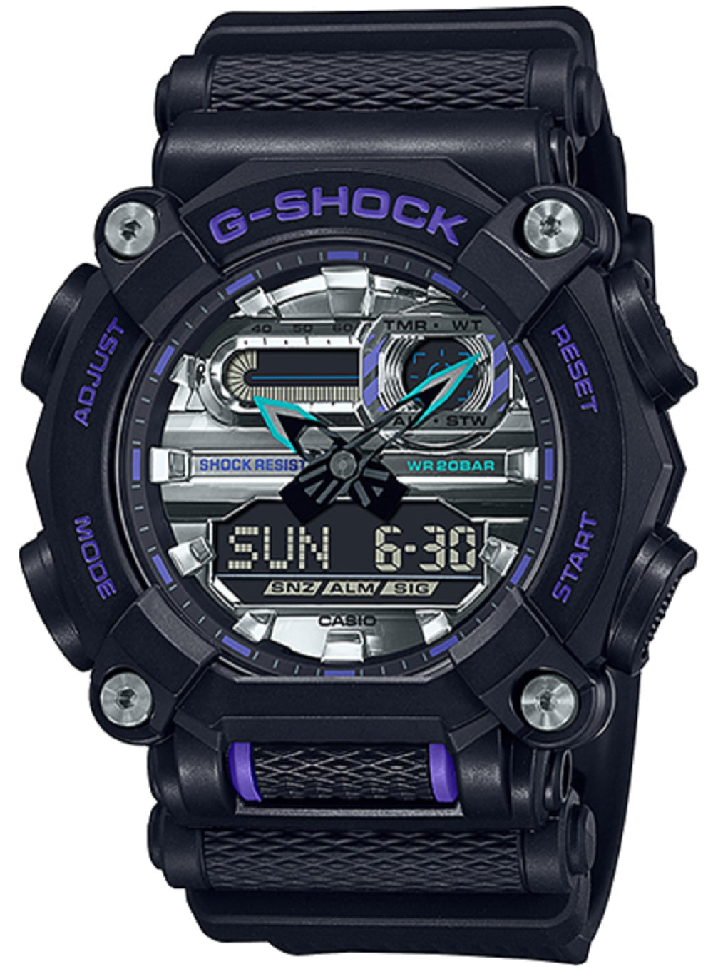 Casio G-shock GA-900AS-1ADR Digital Analog Rubber Strap Watch For Men-Watch Portal Philippines