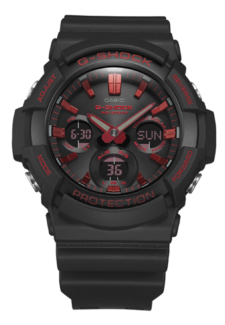 Casio G-shock GAS-100BNR-1A Solar Digital Analog Rubber Strap Watch For Men-Watch Portal Philippines