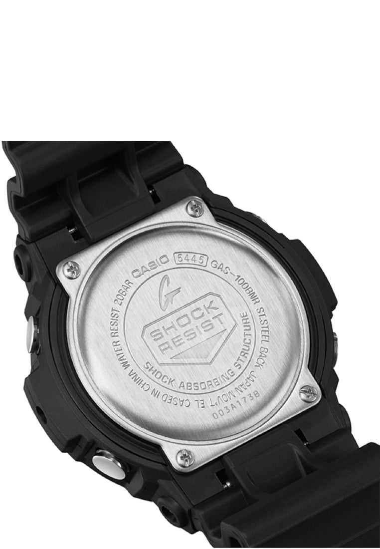 Casio G-shock GAS-100BNR-1A Solar Digital Analog Rubber Strap Watch For Men-Watch Portal Philippines