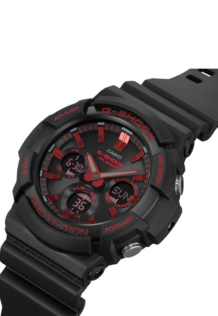 Casio G-shock GAS-100BNR-1A Solar Digital Analog Rubber Strap Watch For Men-Watch Portal Philippines