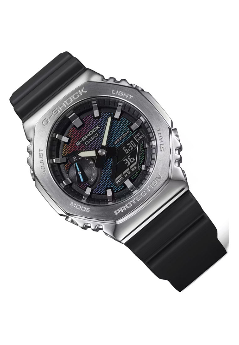 Casio G-shock GM-2100RW-1A "Rainbow Brick Wall Series" Digital Analog Rubber Strap Watch for Men-Watch Portal Philippines