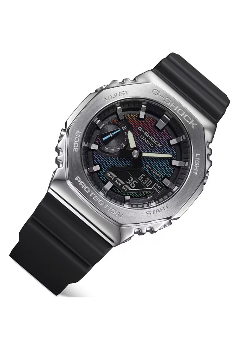 Casio G-shock GM-2100RW-1A "Rainbow Brick Wall Series" Digital Analog Rubber Strap Watch for Men-Watch Portal Philippines