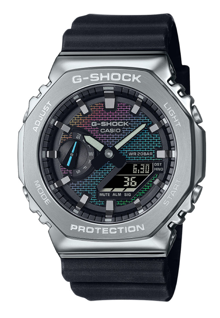 Casio G-shock GM-2100RW-1A "Rainbow Brick Wall Series" Digital Analog Rubber Strap Watch for Men-Watch Portal Philippines