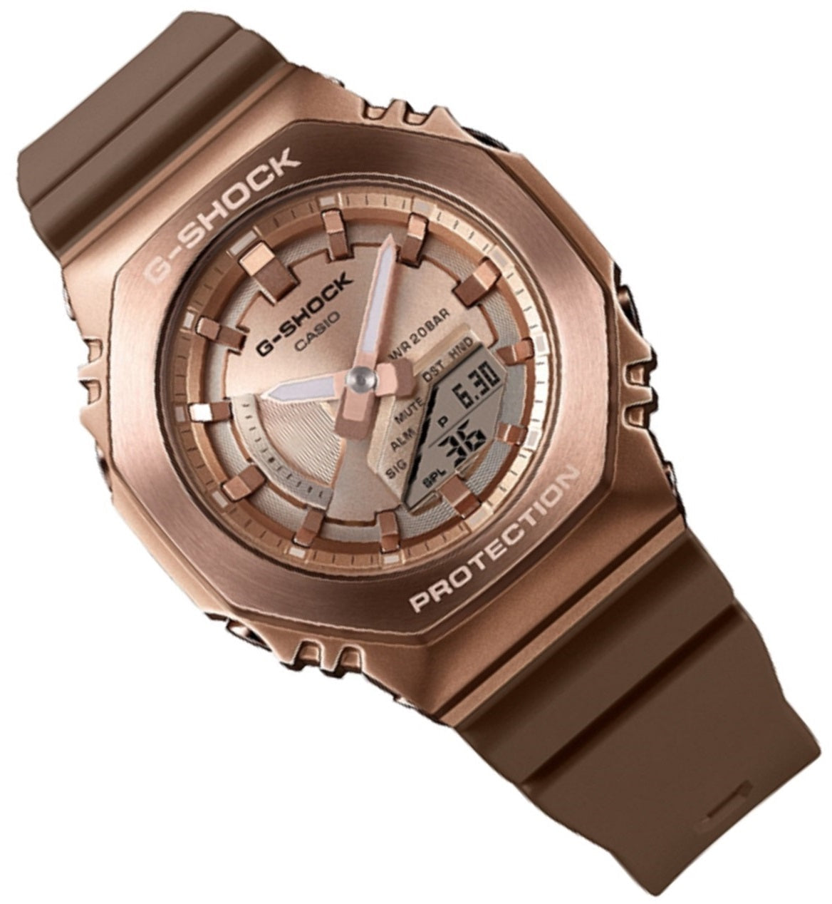 Casio G-shock GM-S2100BR-5A Digital Analog Rubber Strap Watch-Watch Portal Philippines