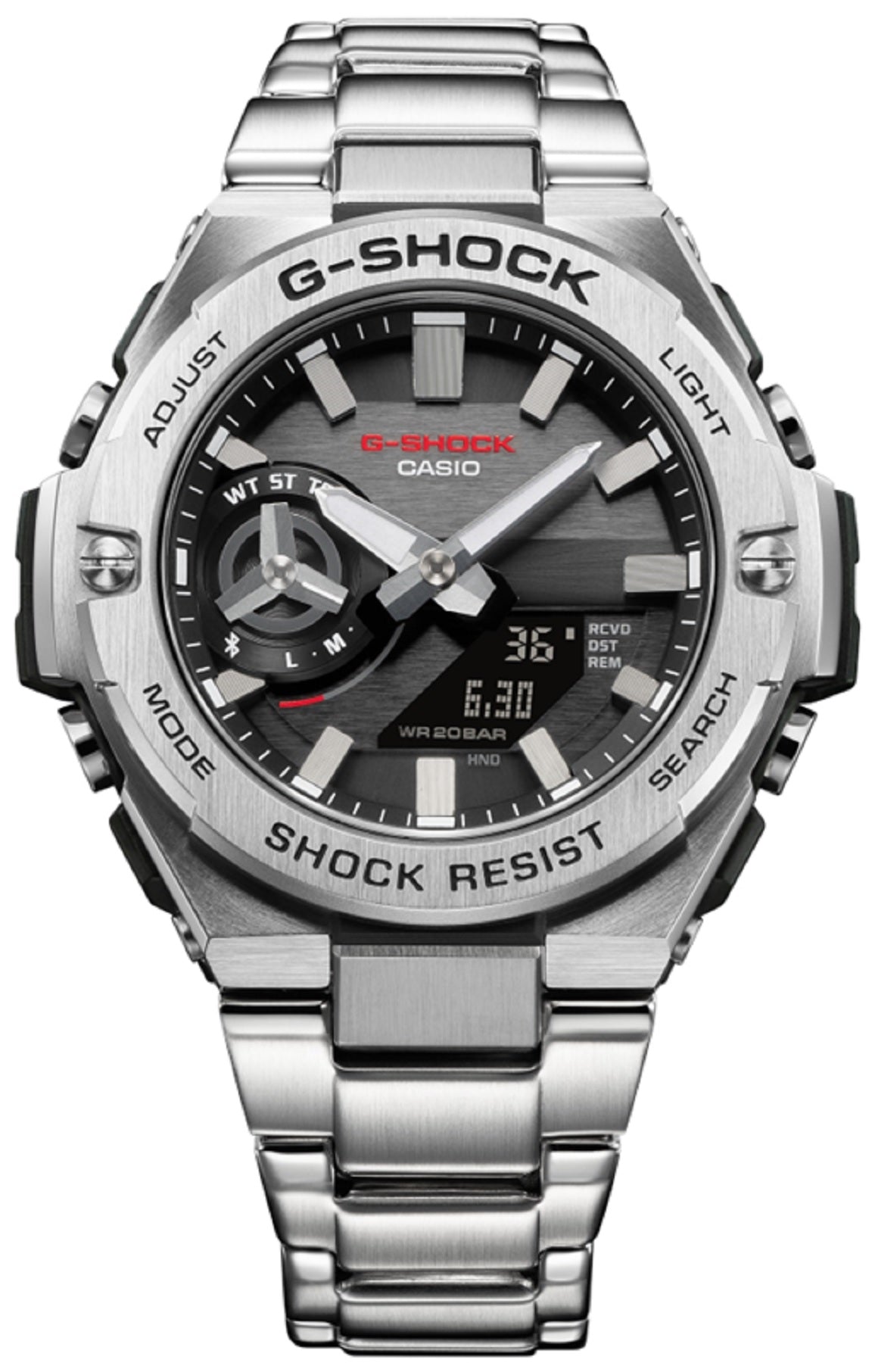 Casio G-shock GST-B500D-1A Solar Digital Analog Stainless Steel Strap Watch for Men-Watch Portal Philippines