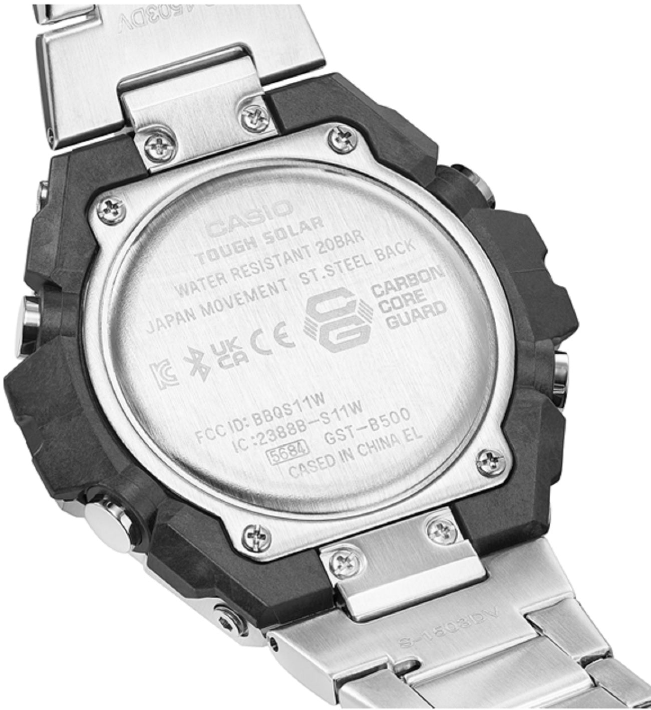 Casio G-shock GST-B500D-1A Solar Digital Analog Stainless Steel Strap Watch for Men-Watch Portal Philippines