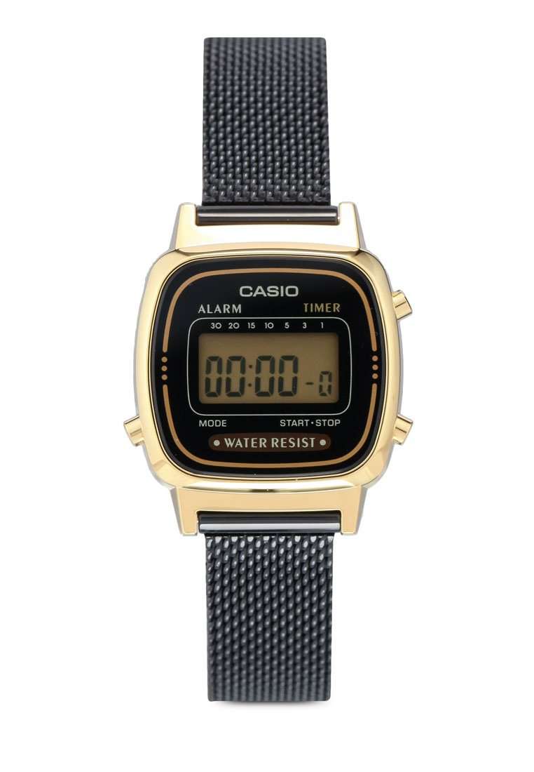 Casio LA670WEMB-1DF Black Mesh Watch for Women-Watch Portal Philippines